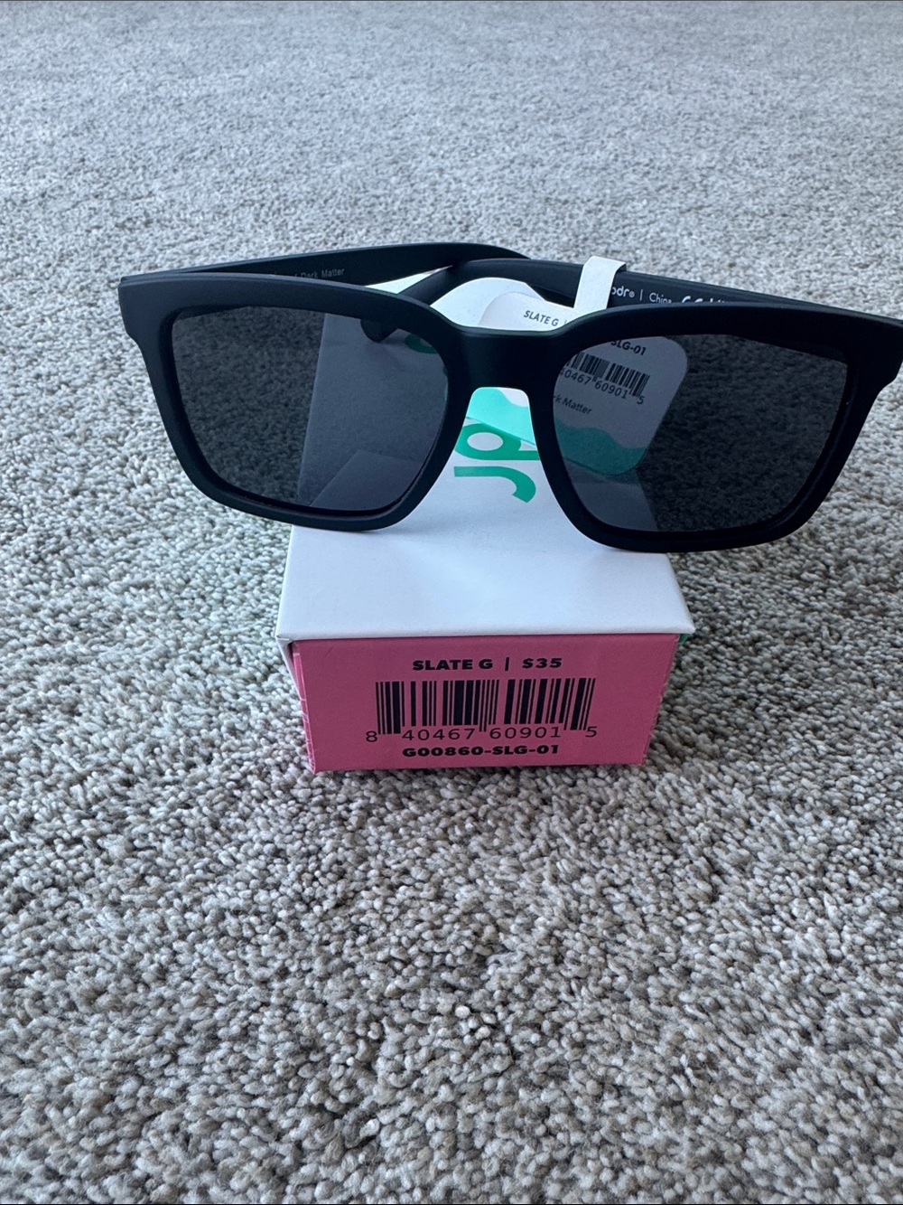 Goodr Matte Black Rectangular Sunglasses - Slate G